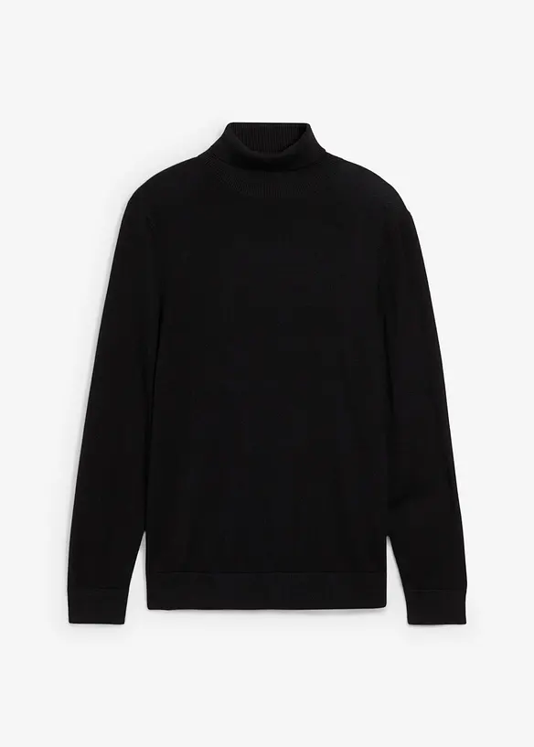 Finstrikket pologenser med utsøkt merinoull, Slim Fit, bonprix