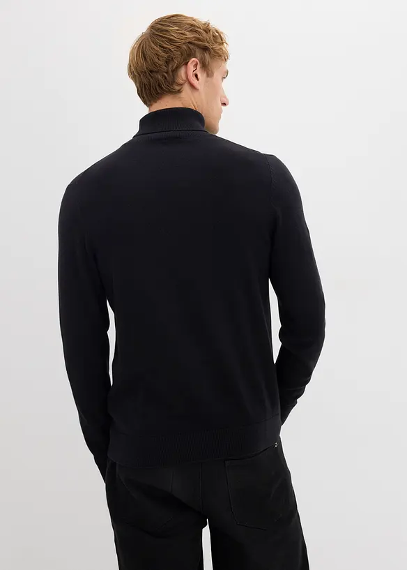 Finstrikket pologenser med utsøkt merinoull, Slim Fit, bonprix