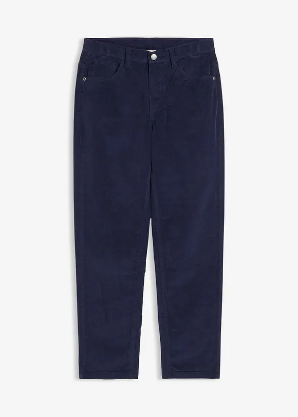 Regular Fit-kordfløyelsbukse i bomull med elastan, Straight, bonprix