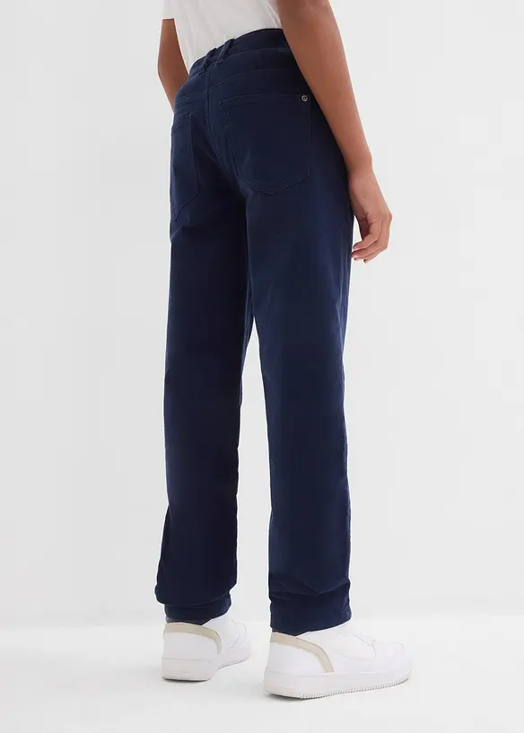 Regular Fit-kordfløyelsbukse i bomull med elastan, Straight, bonprix