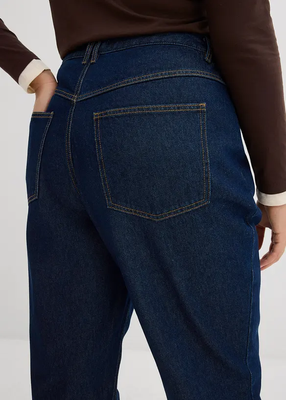 Straight Jeans, High Waist, Long av økologisk bomull, bonprix