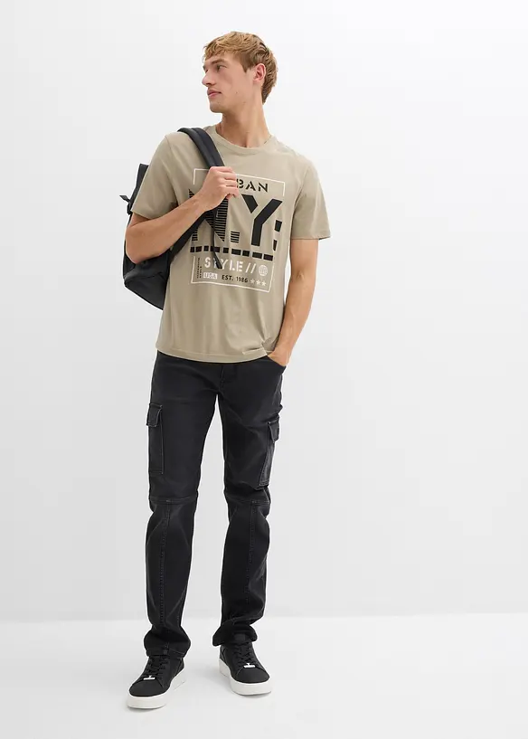 Regular Fit-joggejeans i cargomodell med komfortlinning, Straight, bonprix
