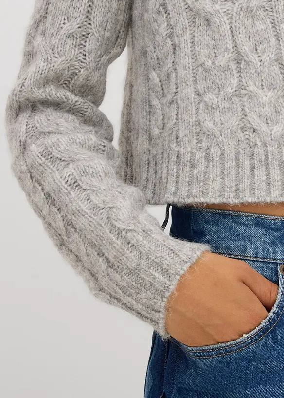 Grovstrikket cardigan i myk garnmiks med ull, bonprix