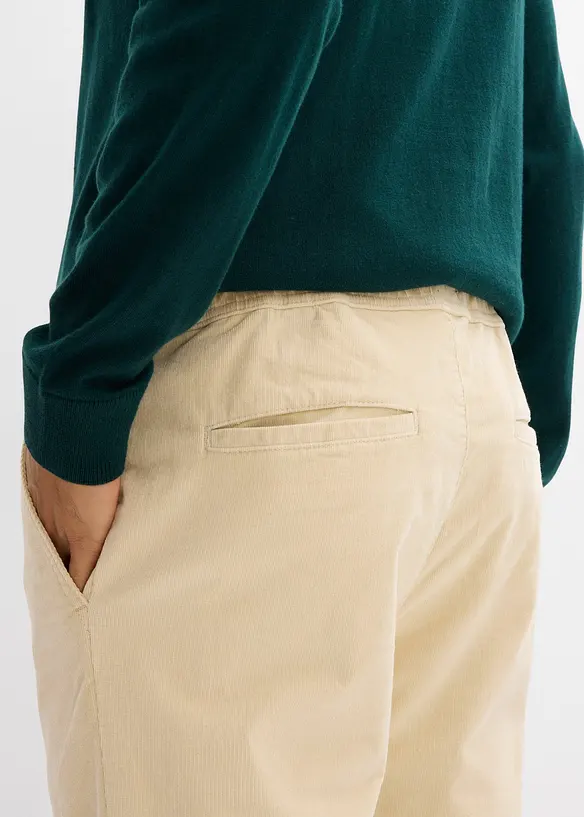 Regular Fit-pull on-kordfløyelsbukse, Straight, bonprix