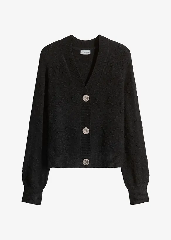 Cardigan med hullmønster, bonprix