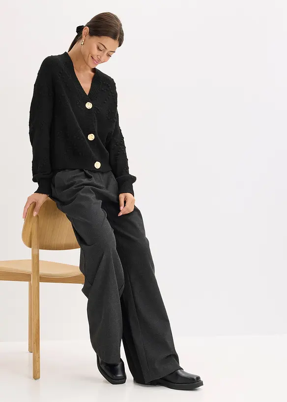 Cardigan med hullmønster, bonprix