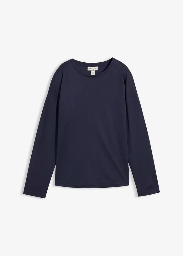 Langermet topp med silke, bonprix