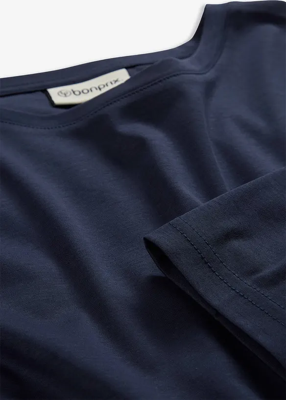 Langermet topp med silke, bonprix