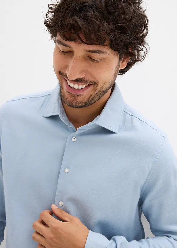 Skjorte i fin flanell av 100% bomull, Slim Fit, bonprix