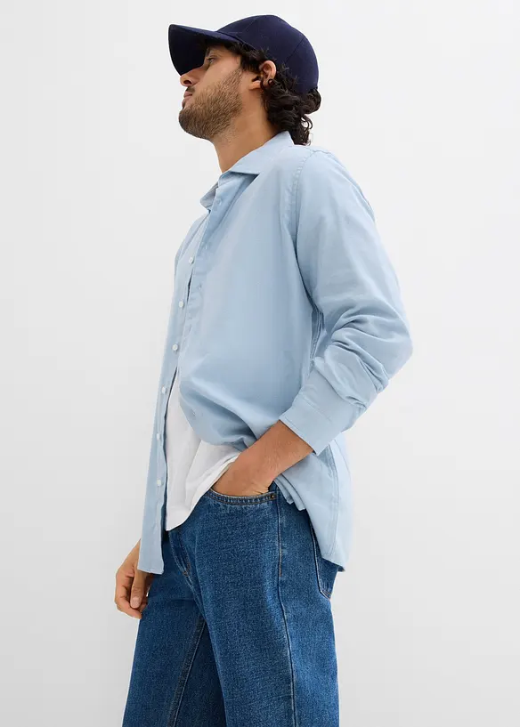 Skjorte i fin flanell av 100% bomull, Slim Fit, bonprix