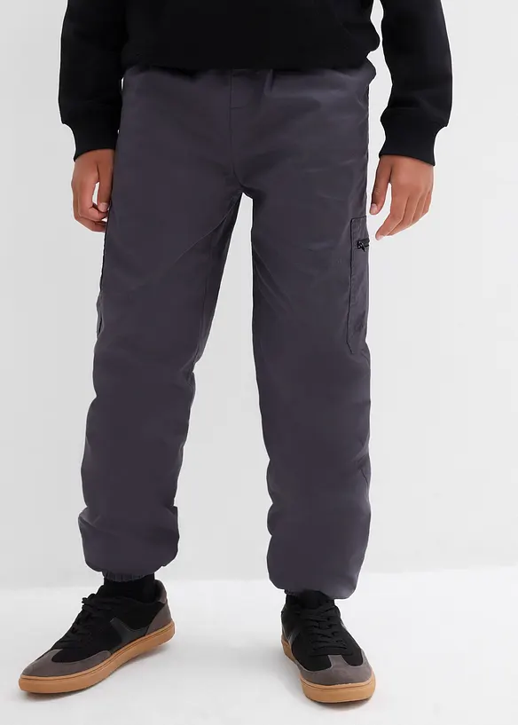 Termo Loose Fit cargobukse med jerseyfôr, bonprix