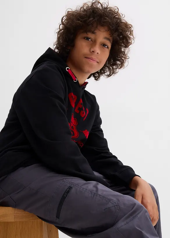 Termo Loose Fit cargobukse med jerseyfôr, bonprix
