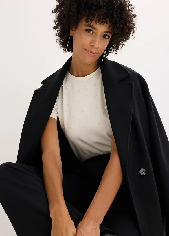 Topp med applikerte perler, bonprix