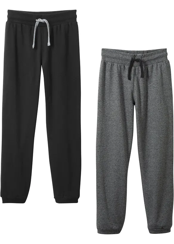 Joggebukse med bomull (2-pack), bonprix