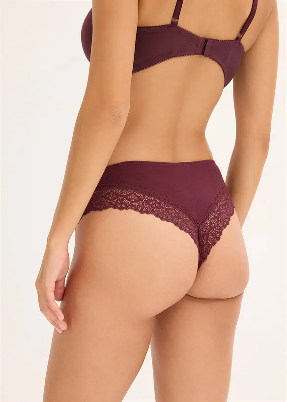 Brasiliansk truse med økologisk bomull (4-pack), bonprix