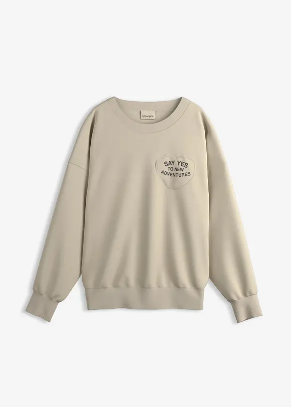 Oversized sweatshirt i myk bomullsmiks, bonprix