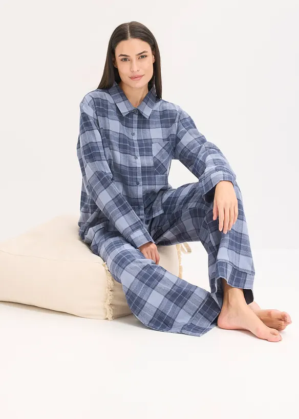 Vevd flanellspyjamas, bonprix