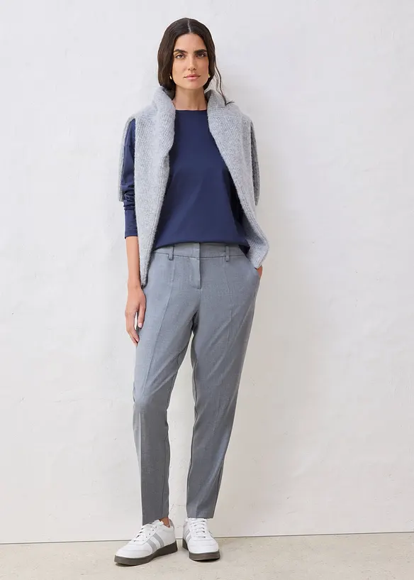 Langermet topp med silke, bonprix