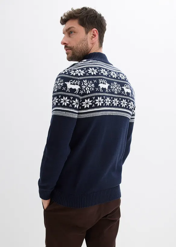 Strikkejakke med koftemønster i hudvennlig, ren bomull, bonprix