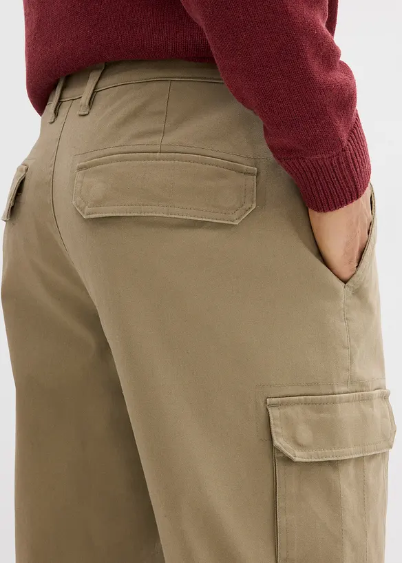 Regular Fit-cargobukse med stretch og varmt fôr, Straight, bonprix