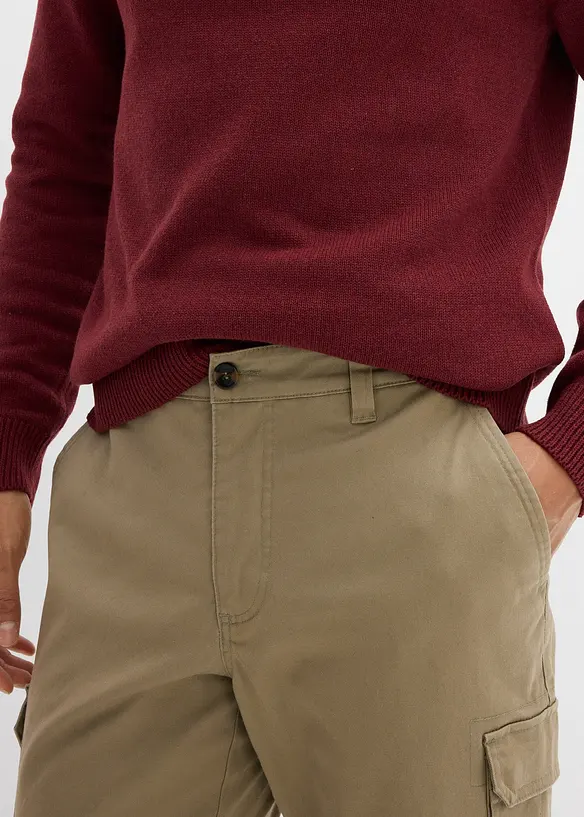 Regular Fit-cargobukse med stretch og varmt fôr, Straight, bonprix