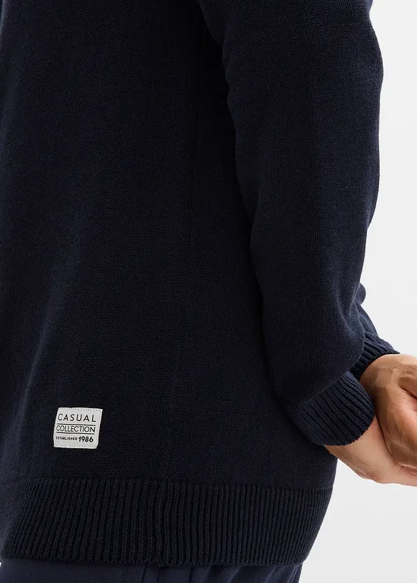 Cardigan med ståkrage og resirkulert bomull, bonprix