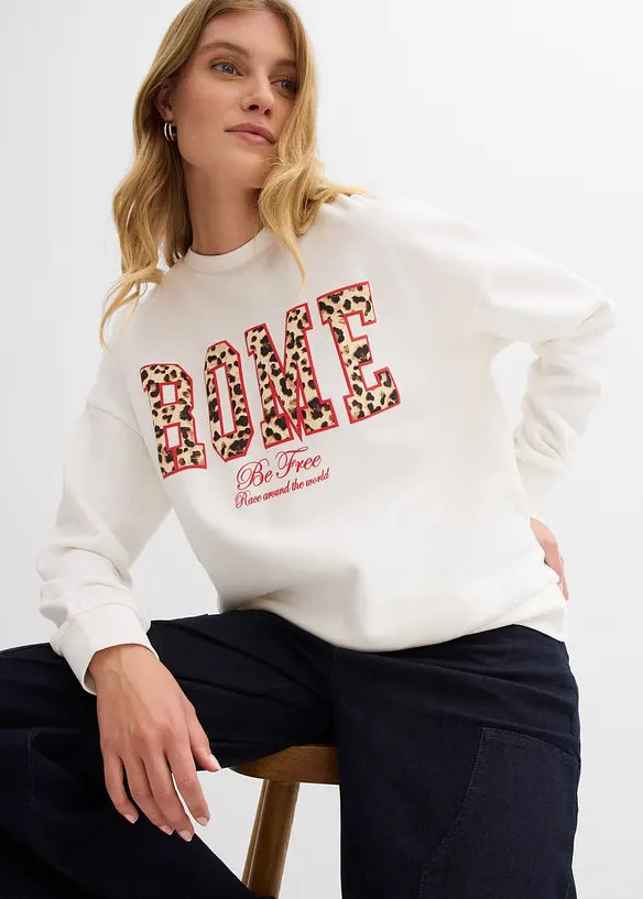Oversized sweatshirt i 100% økologisk bomull, bonprix