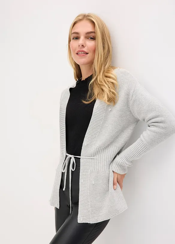 Cardigan med fuskepels, bonprix