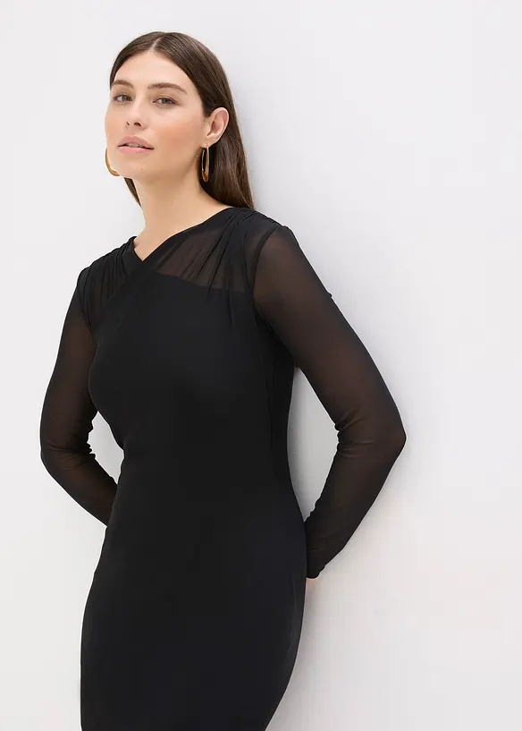 Jerseykjole i mesh, bonprix