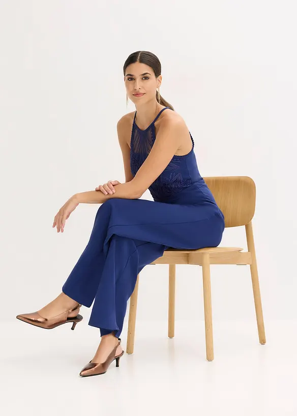 Jumpsuit med blonde, bonprix