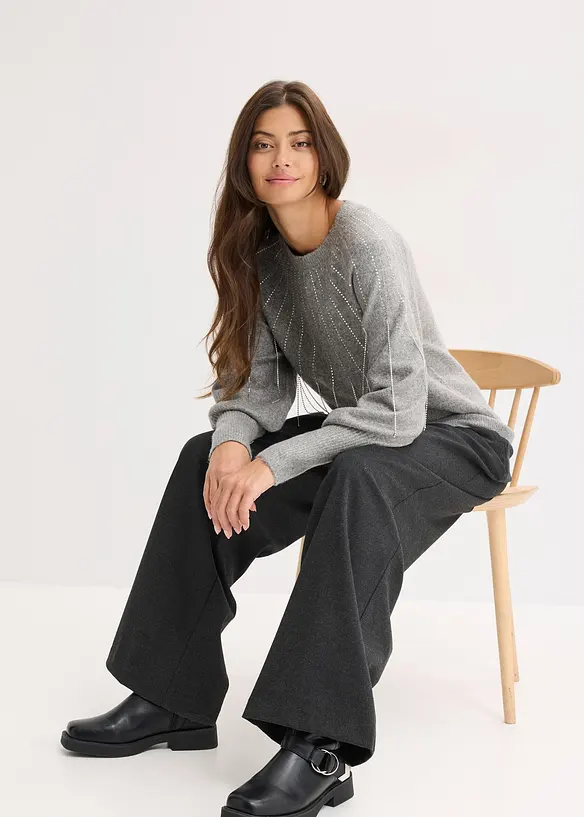 Genser med strass-applikasjon, bonprix
