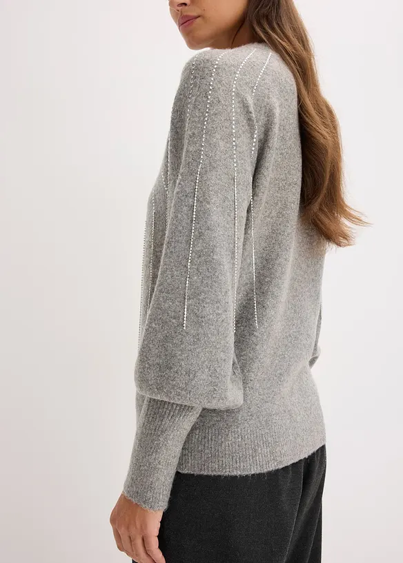 Genser med strass-applikasjon, bonprix