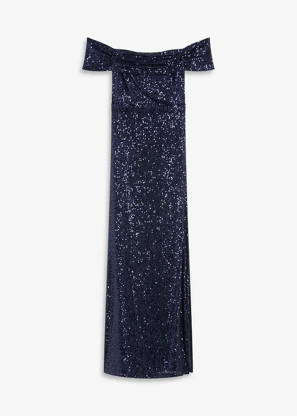 Paljettkjole med carmen-utringning, bonprix