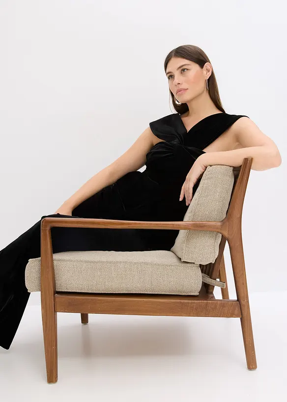 Jersey-jumpsuit av lett fløyel, bonprix