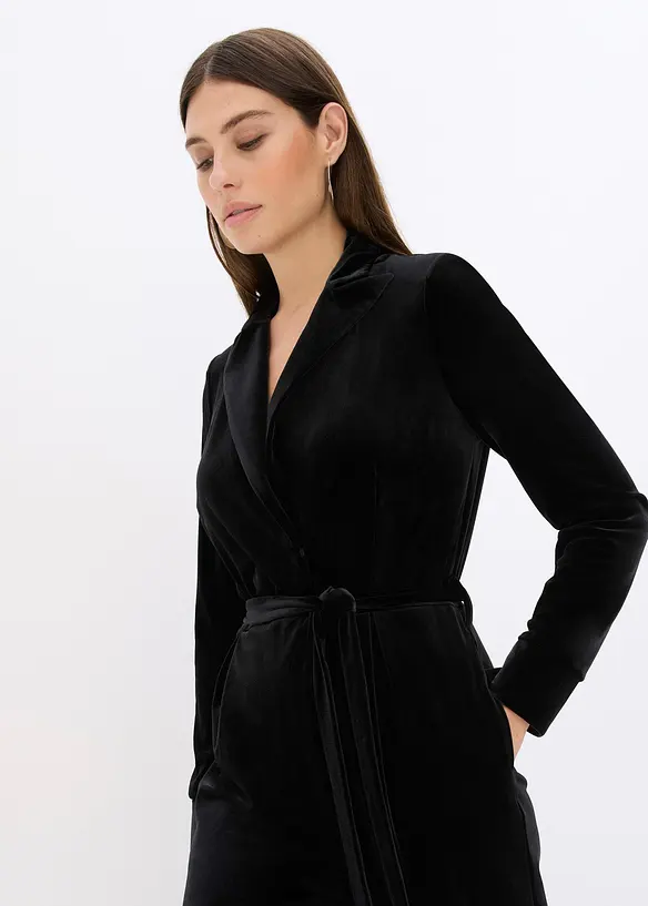 Jersey-jumpsuit av lett fløyel, bonprix