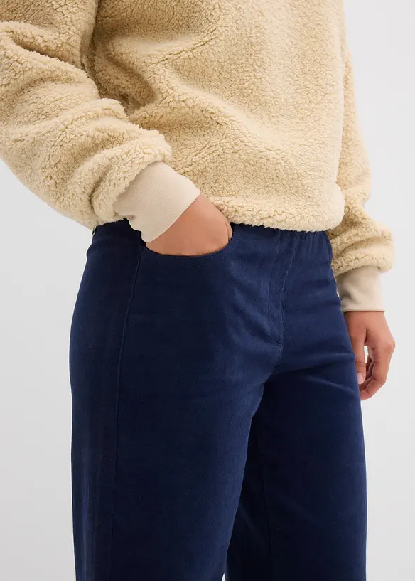 Bukse med stretch og vide ben, High Waist, bonprix