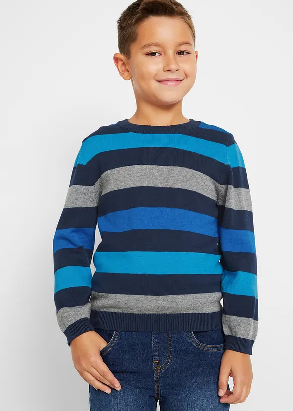 Finstrikket genser av 100% bomull, bonprix