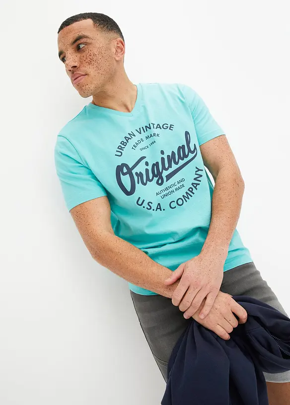 T-skjorte i 100% bomull med V-hals, bonprix