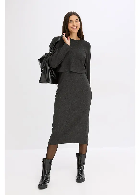 Strikket kjolesett  (2-delt sett), bonprix