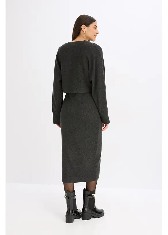 Strikket kjolesett  (2-delt sett), bonprix