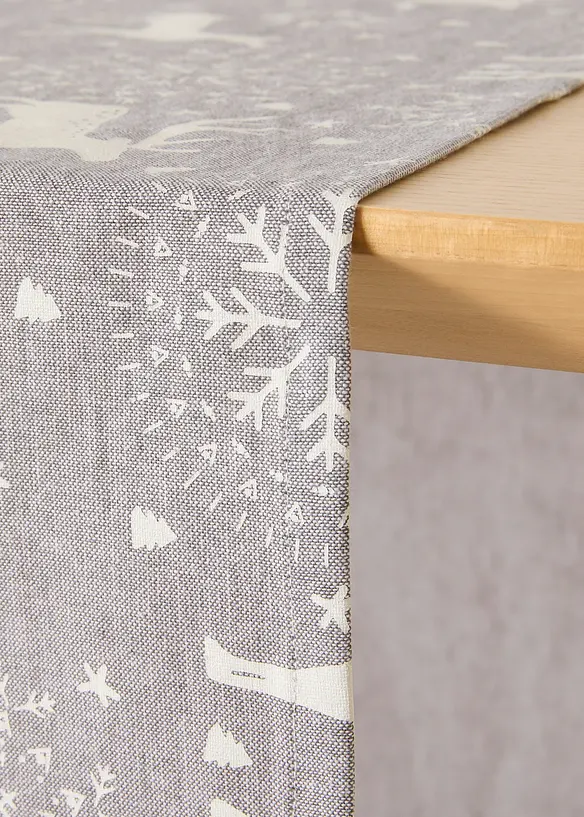 Bordløper i økologisk bomull med vintermotiv, bonprix