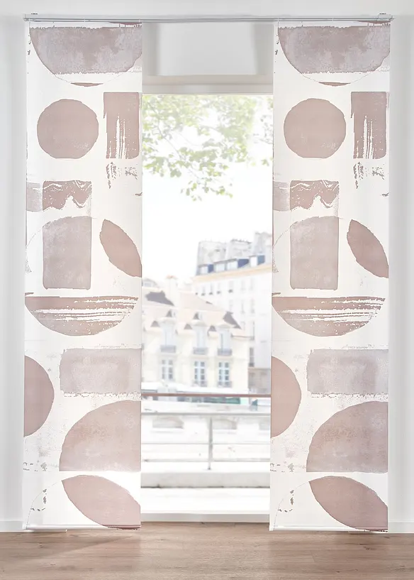 Ugjennomsiktig panelgardin med mønster (1-pack), bonprix