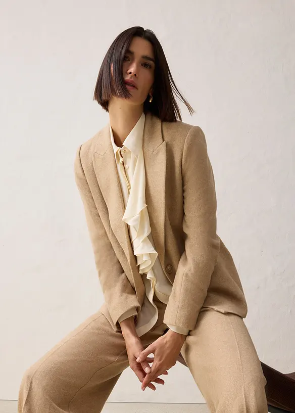 Ullblazer med fiskebensmønster, bonprix