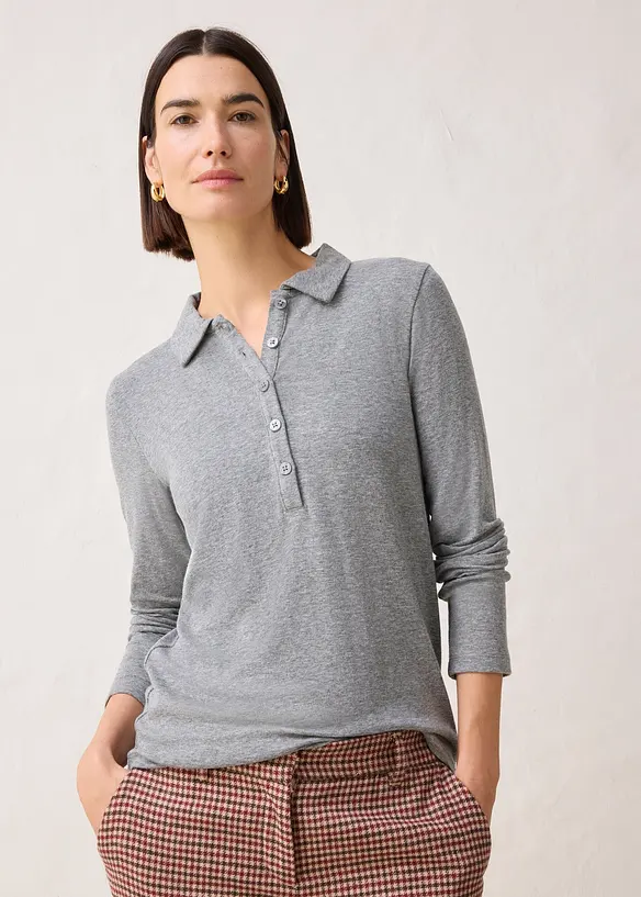 Poloskjorte med ullandel, bonprix