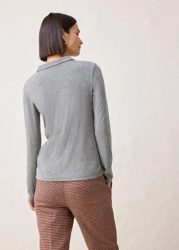 Poloskjorte med ullandel, bonprix