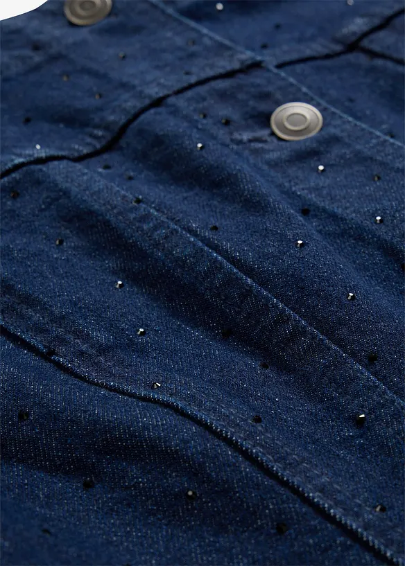 Denimjakke med strass, bonprix