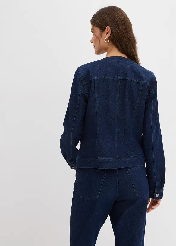 Denimjakke med strass, bonprix