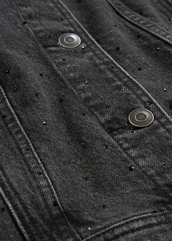 Denimjakke med strass, bonprix