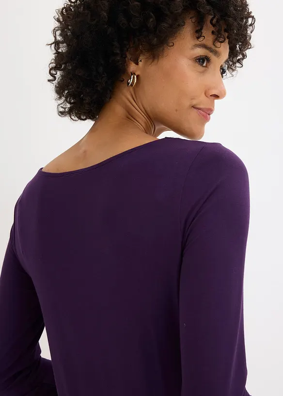 Topp med innfelt mesh og strass, bonprix