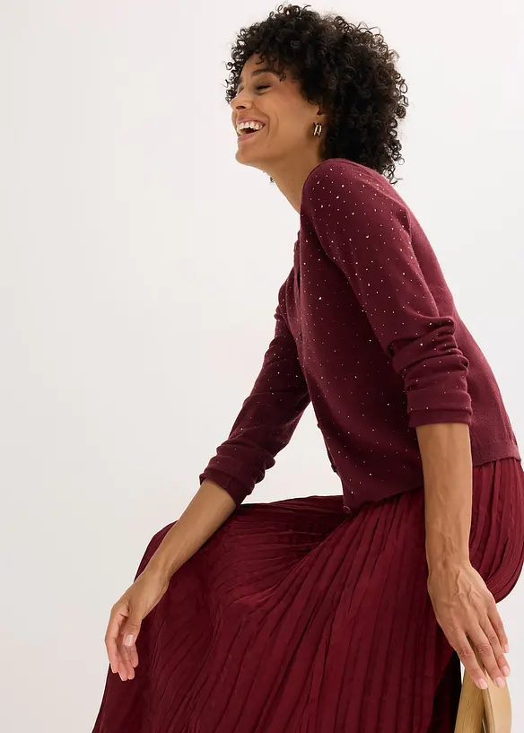 Cardigan med strass, bonprix